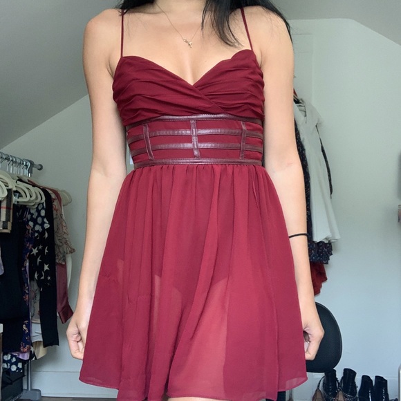 MAJORELLE Dresses & Skirts - Burgundy Majorelle Aphrodite Mini Dress